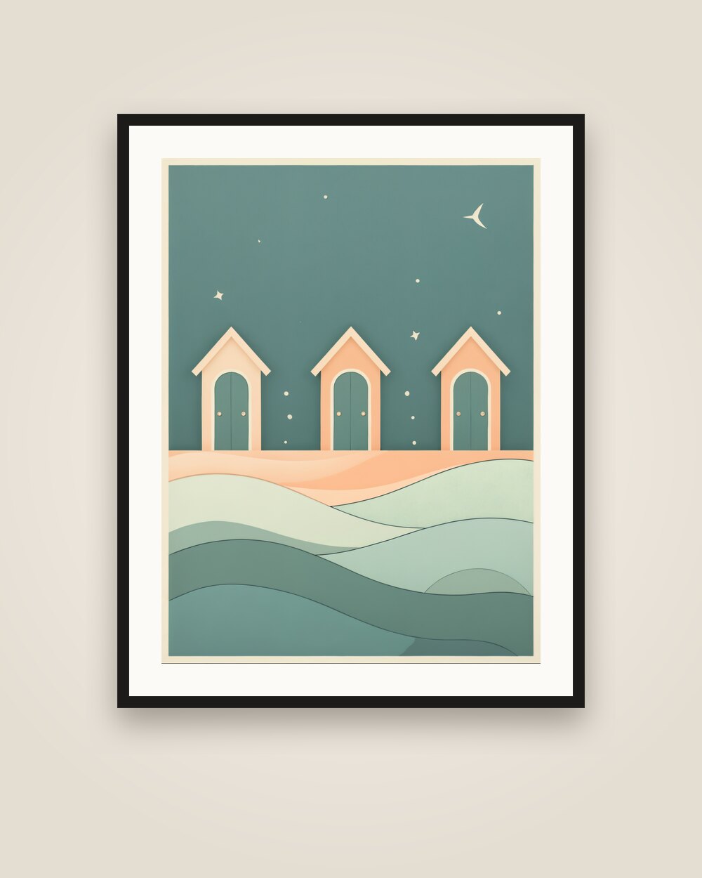 Beach Huts Art Print