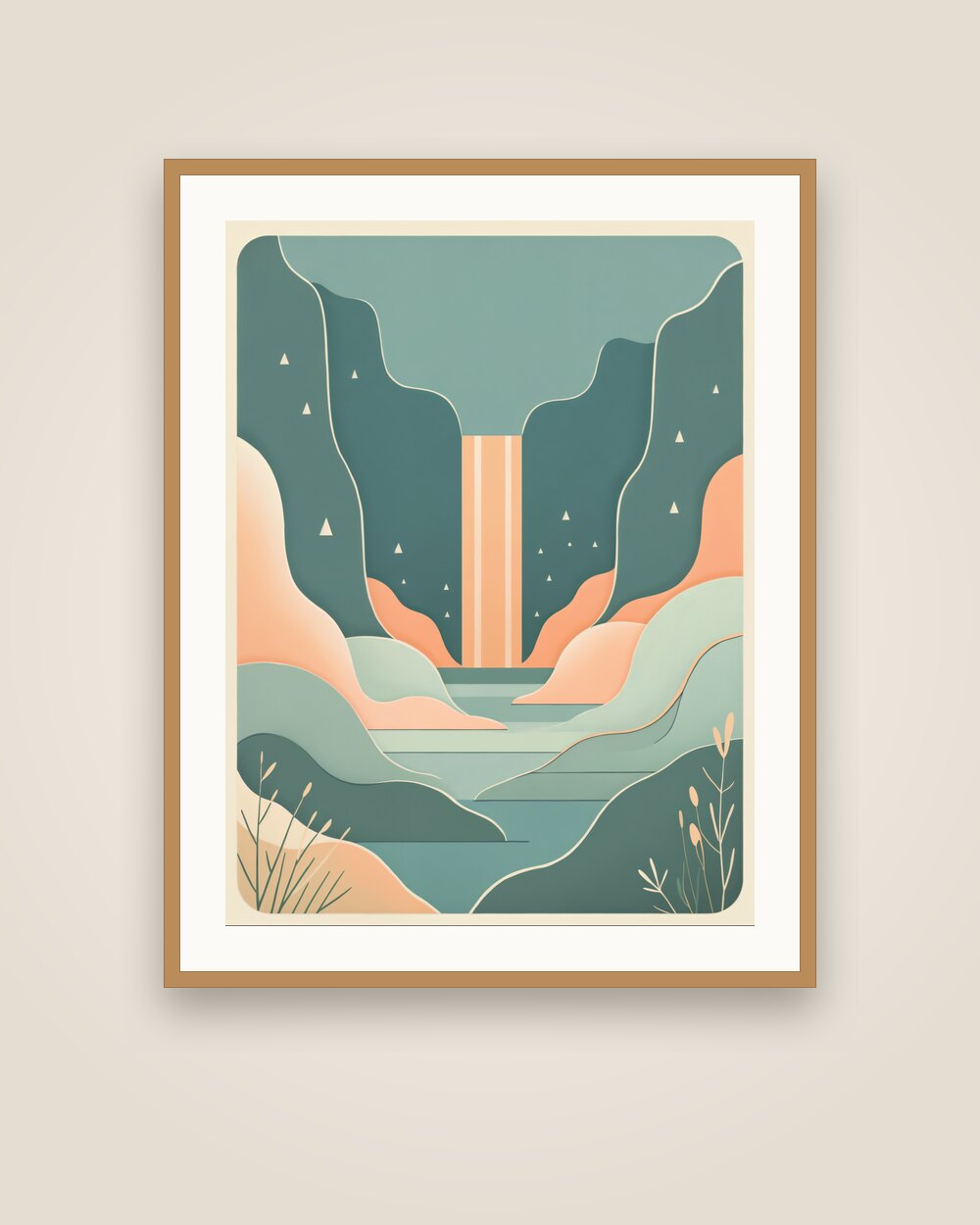 Cliffside Waterfall Art Print