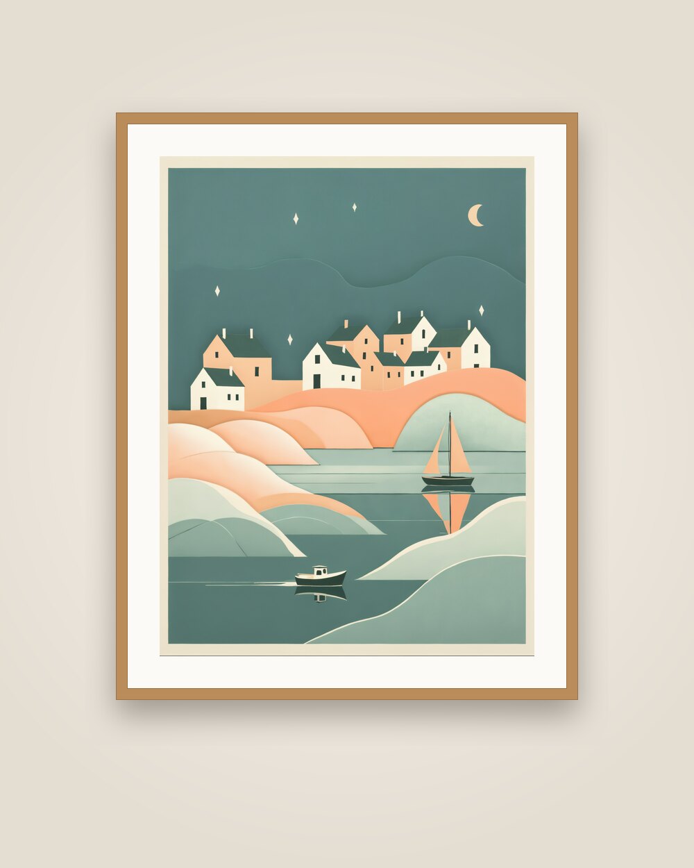 Coastal Village Art Print