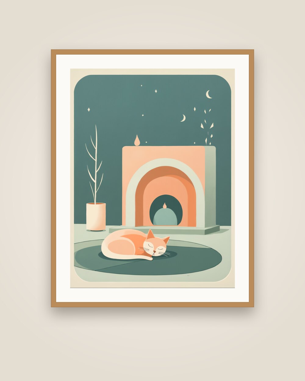 Cosy Fireplace Art Print