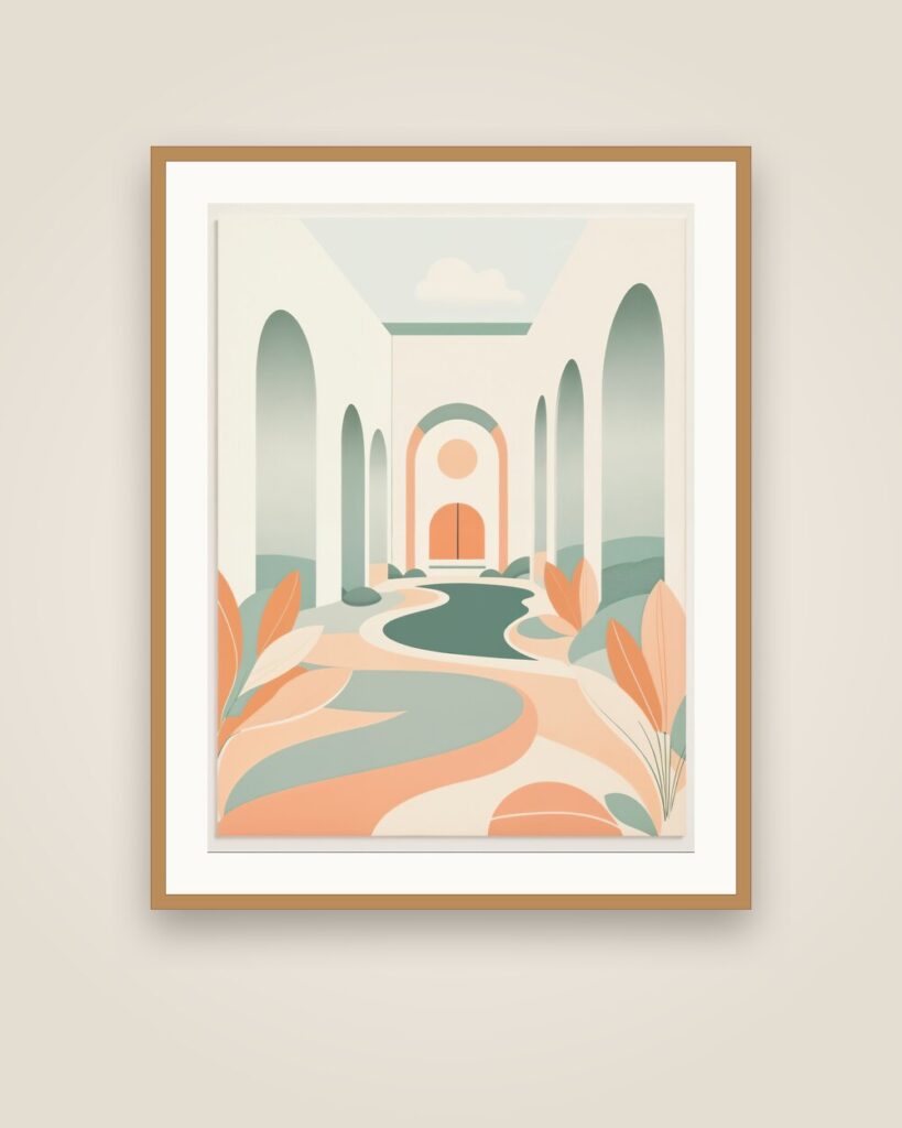 Courtyard Arches Art Print