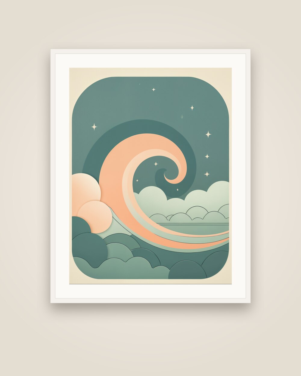 Curling Wave Art Print