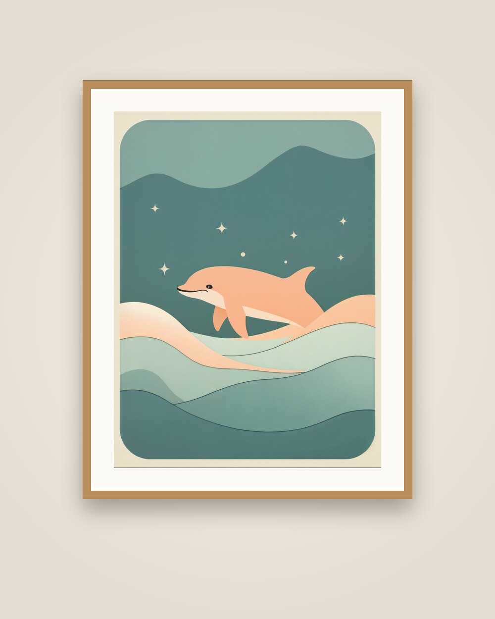 Dolphin at Dusk Art Print