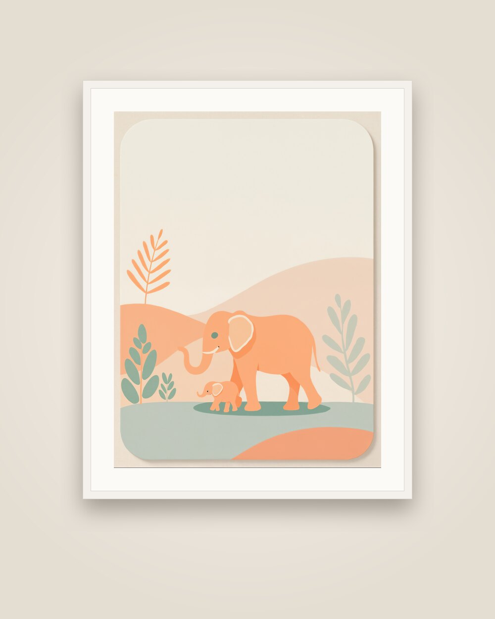 Elephant and Calf Art Print