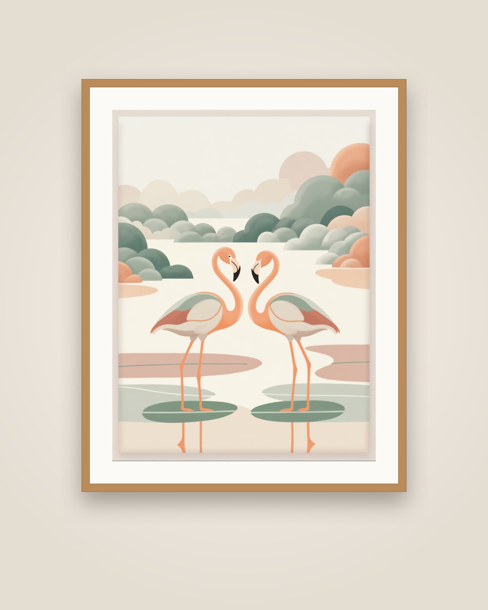 Flamingo Pair Art Print