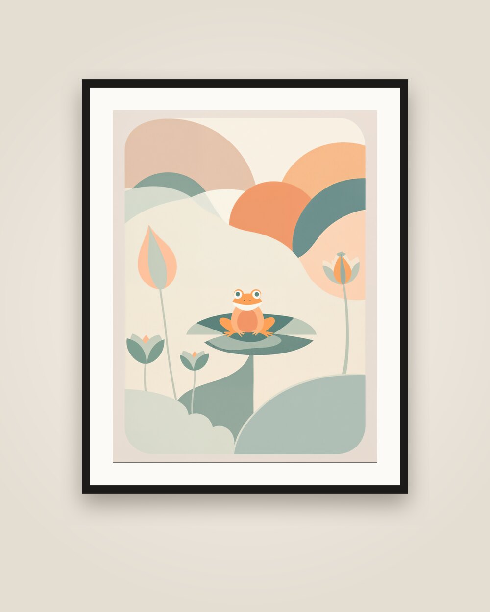 Frog on a Lily Pad Art Print