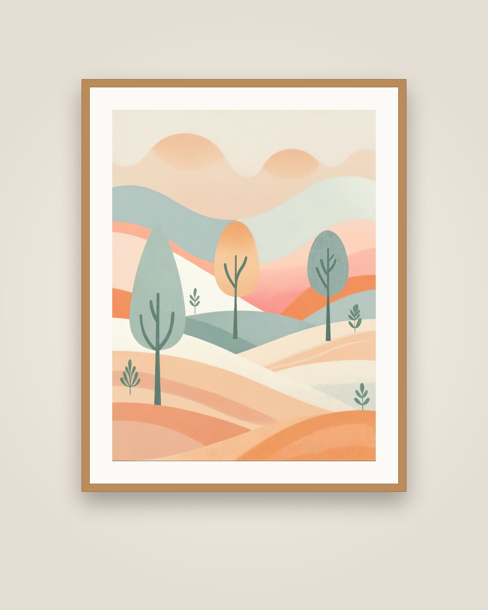 Gentle Meadow Trees Art Print