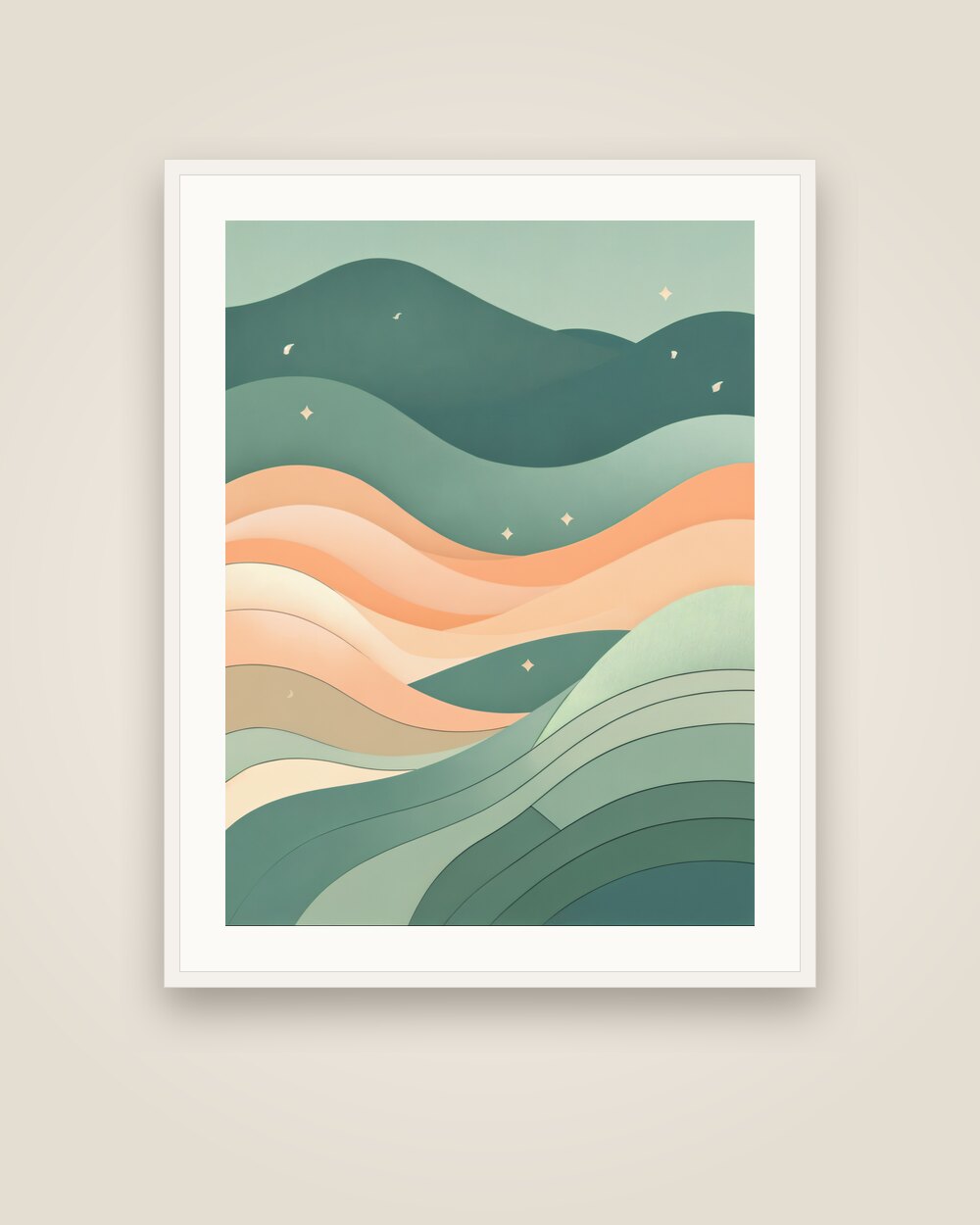 Green Rice Terraces Art Print