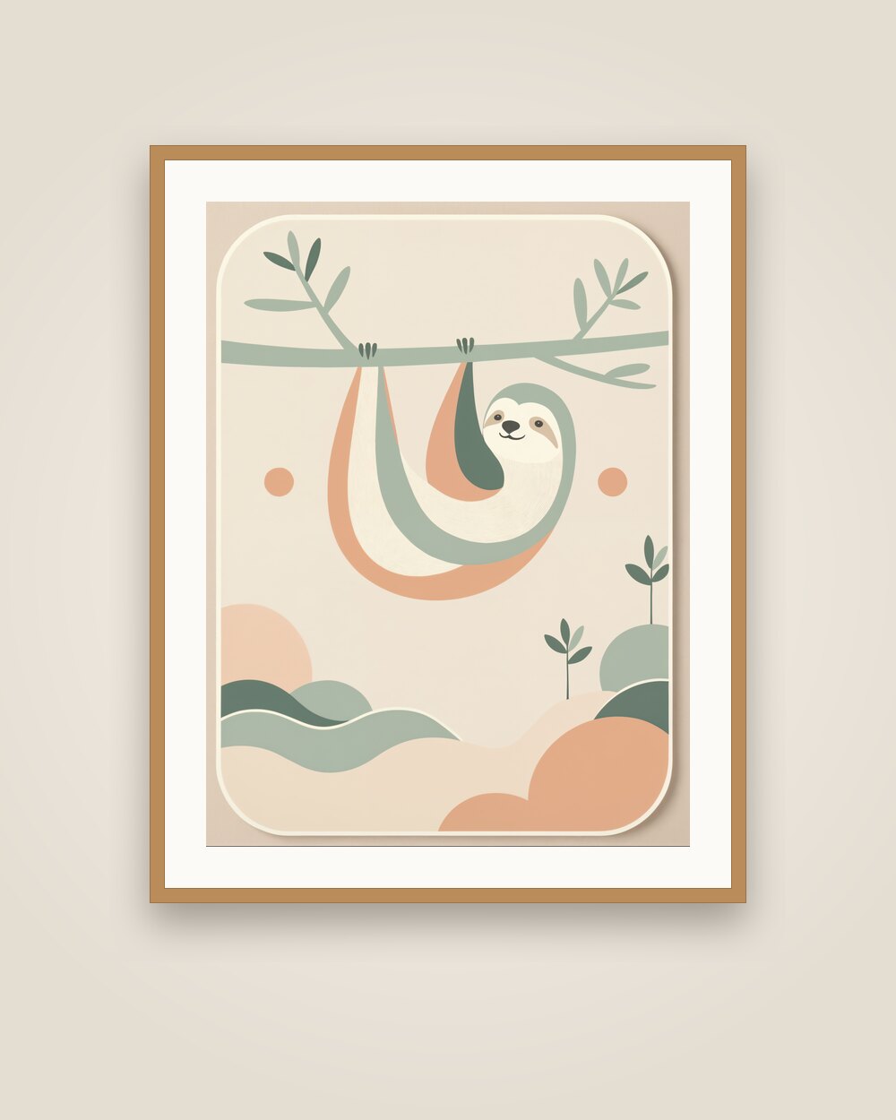Hanging Sloth Art Print