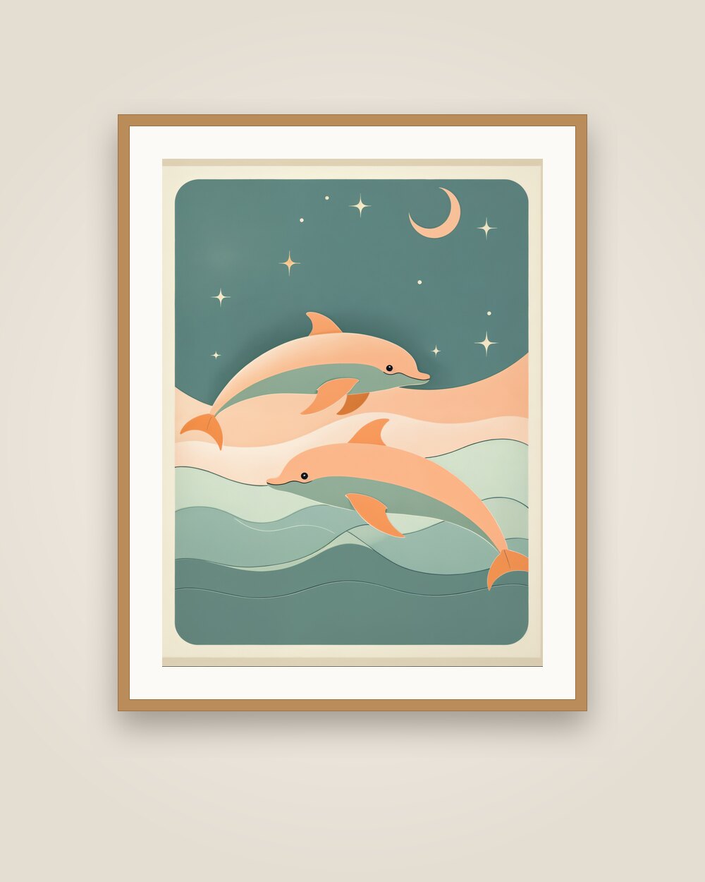 Leaping Dolphins Art Print