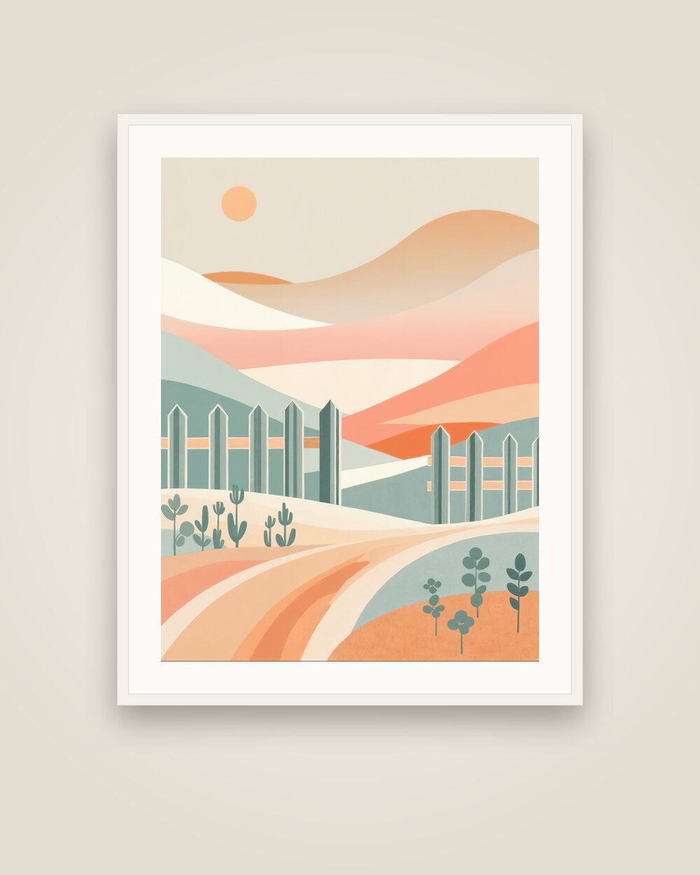 Meadow Fence Art Print
