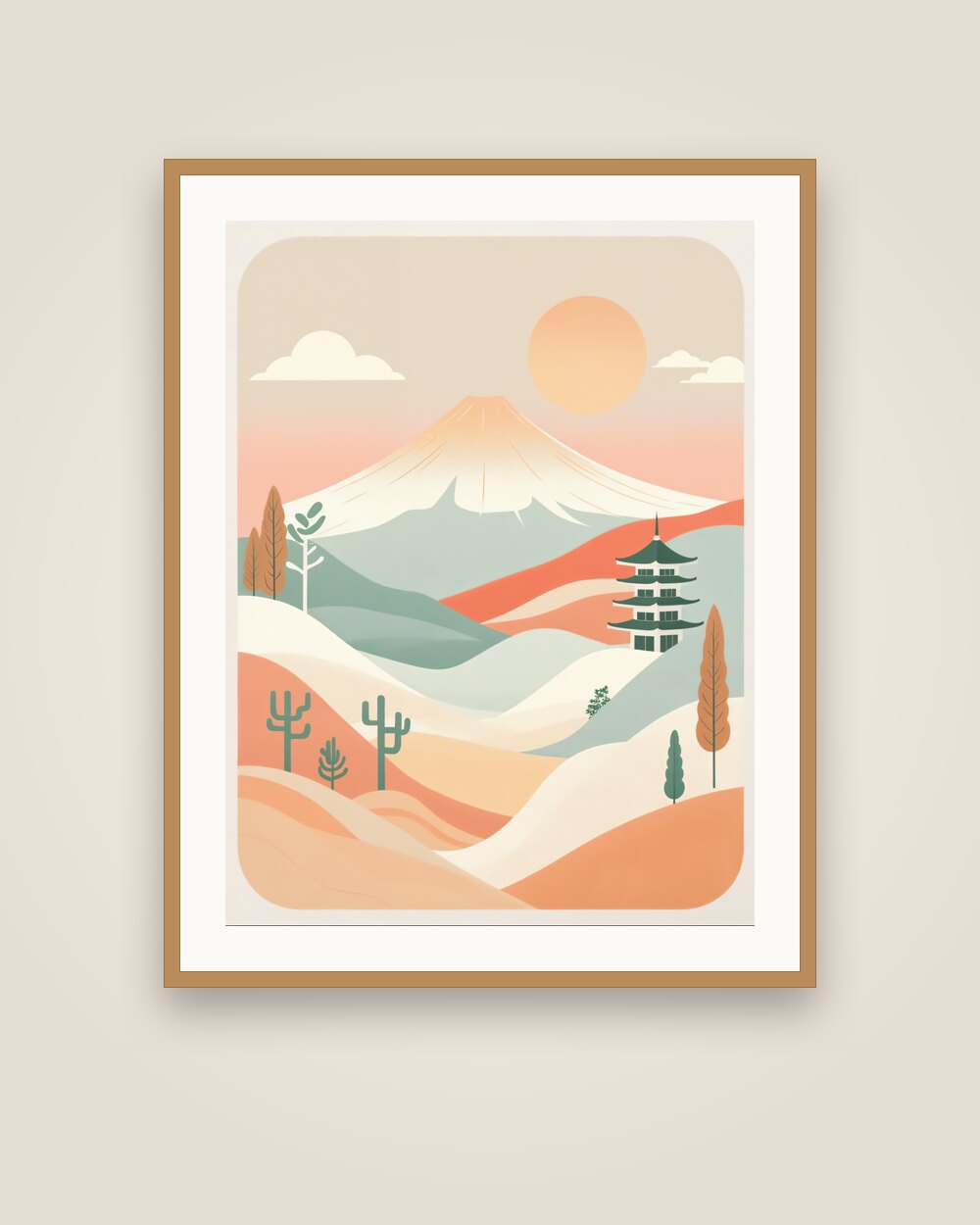 Mount Fuji and Pagoda Art Print
