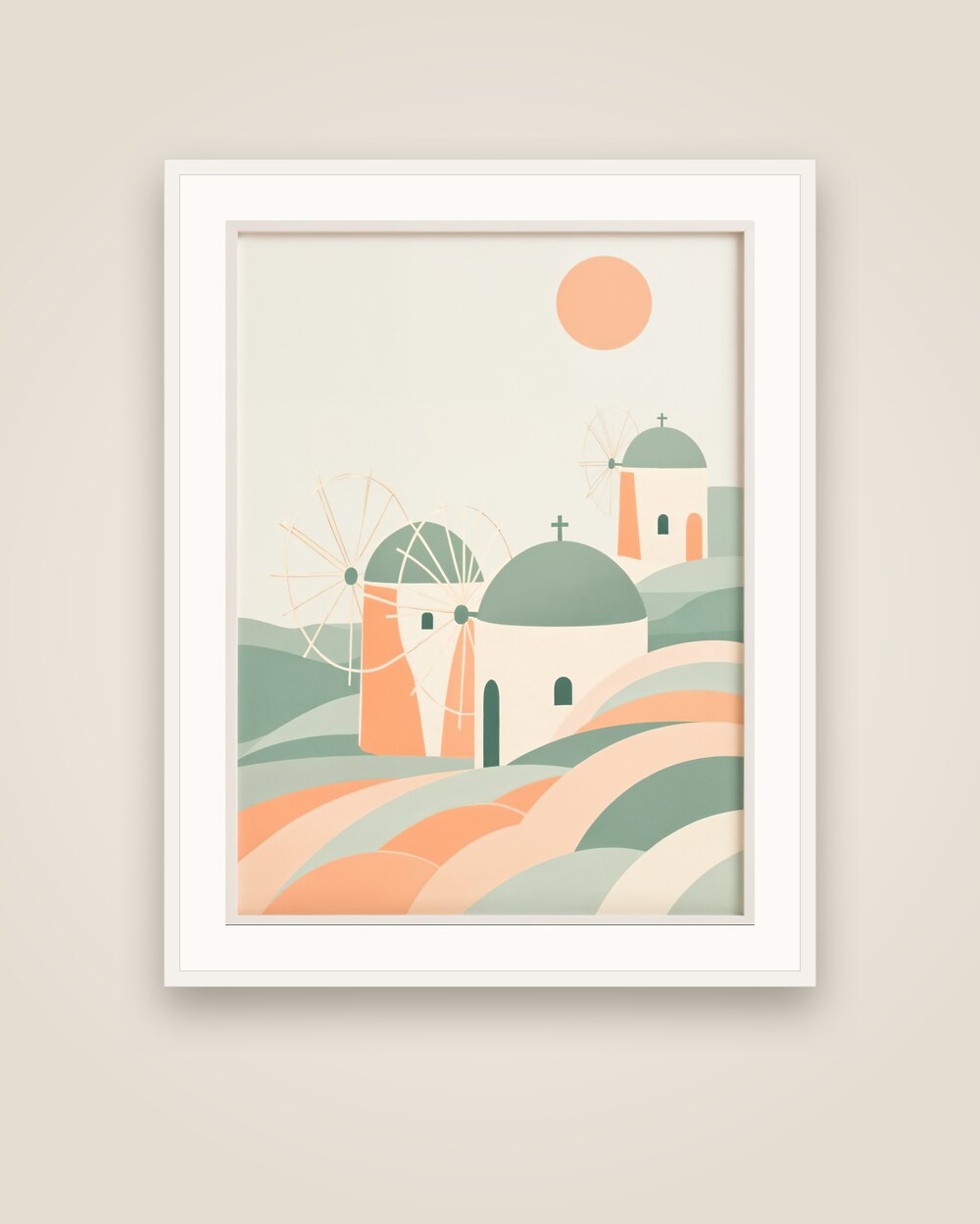 Mykonos Windmills Art Print