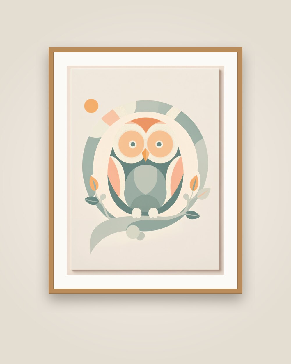 Owl on a Branch Art Print