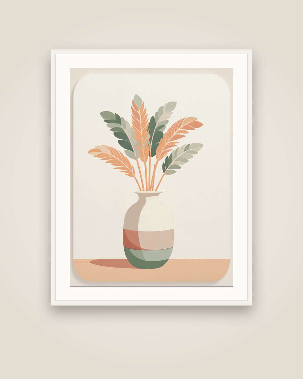 Pampas Grass Vase Art Print