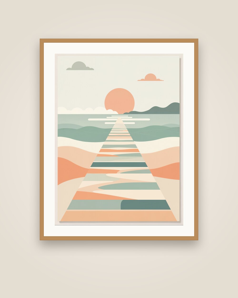 Pier at Sunset Art Print