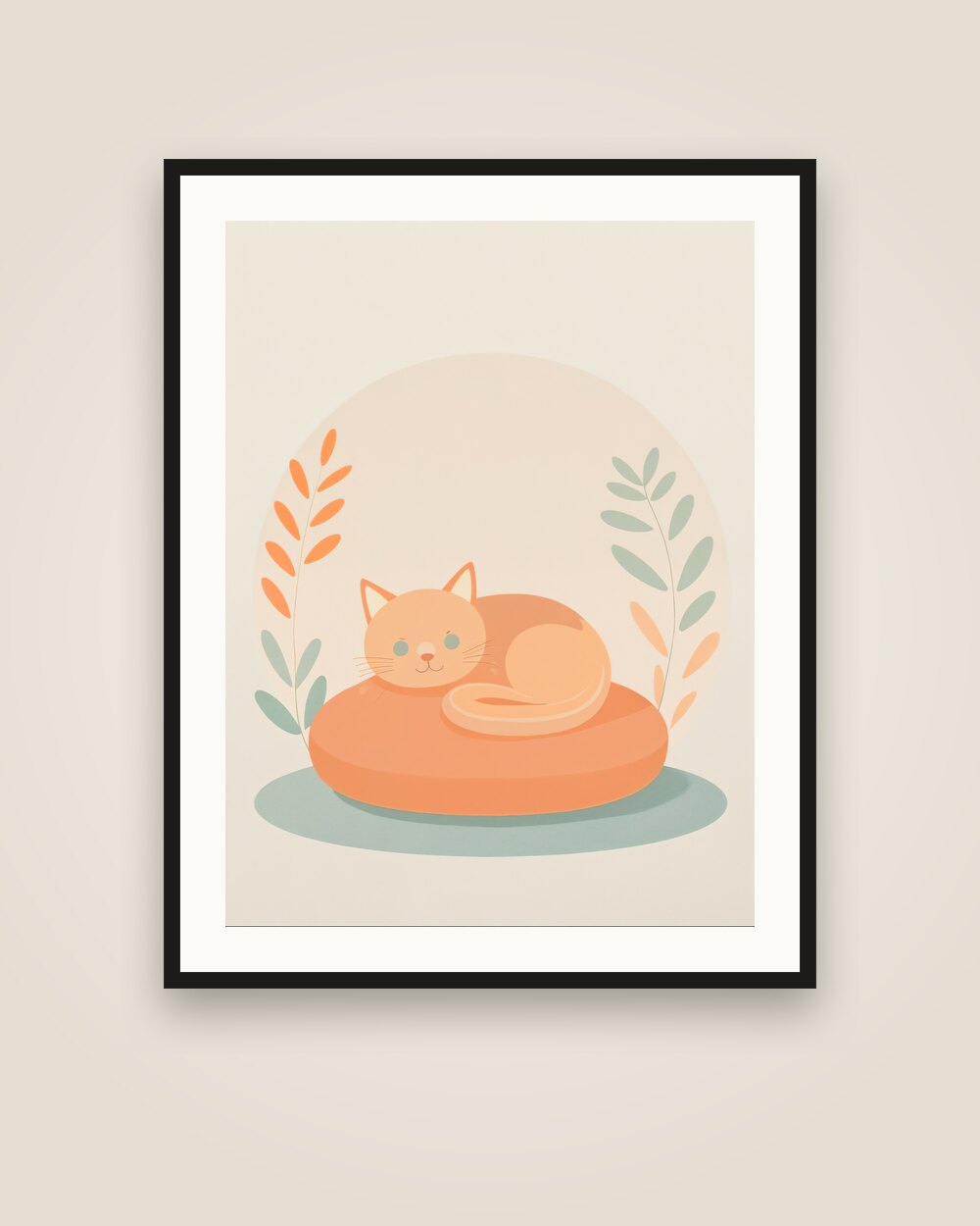 Sleeping Cat Art Print