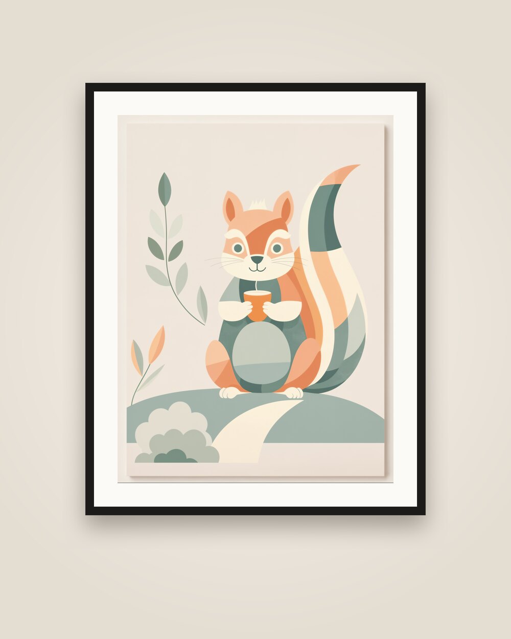Squirrel and Acorn Art Print