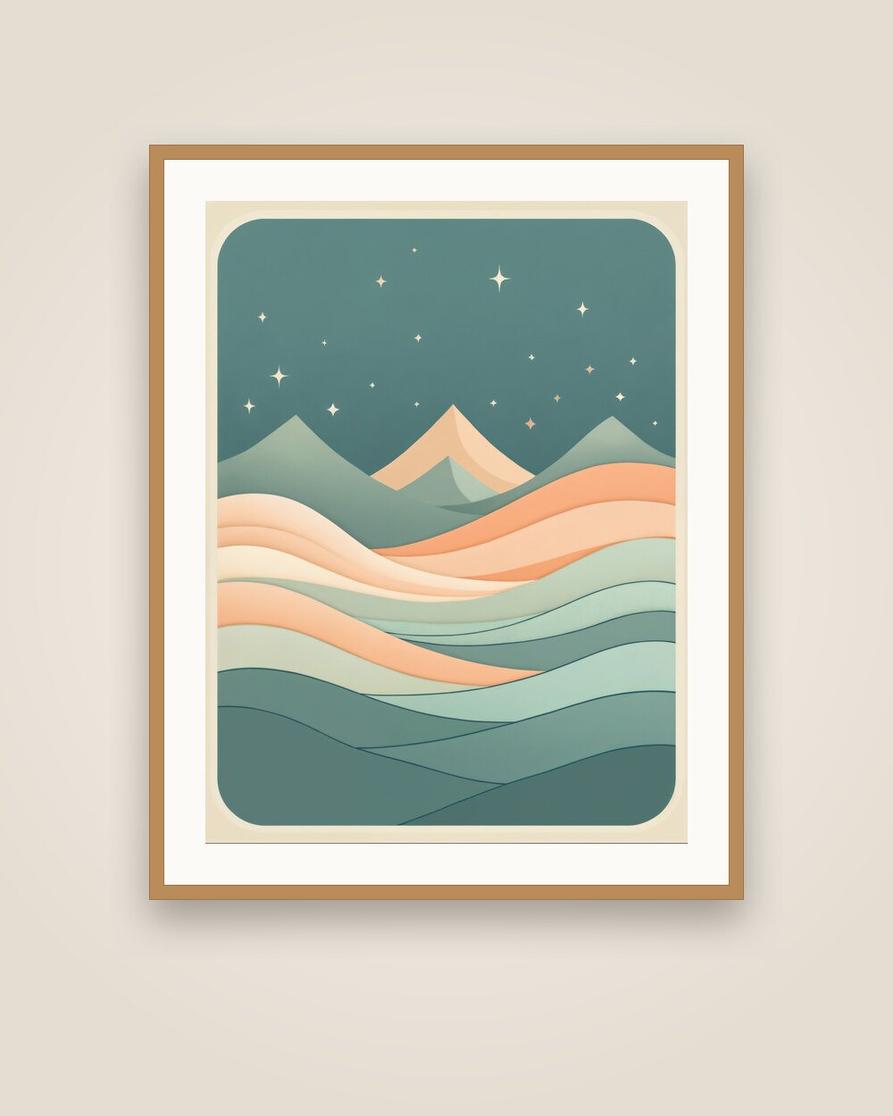 Starry Mountains Art Print