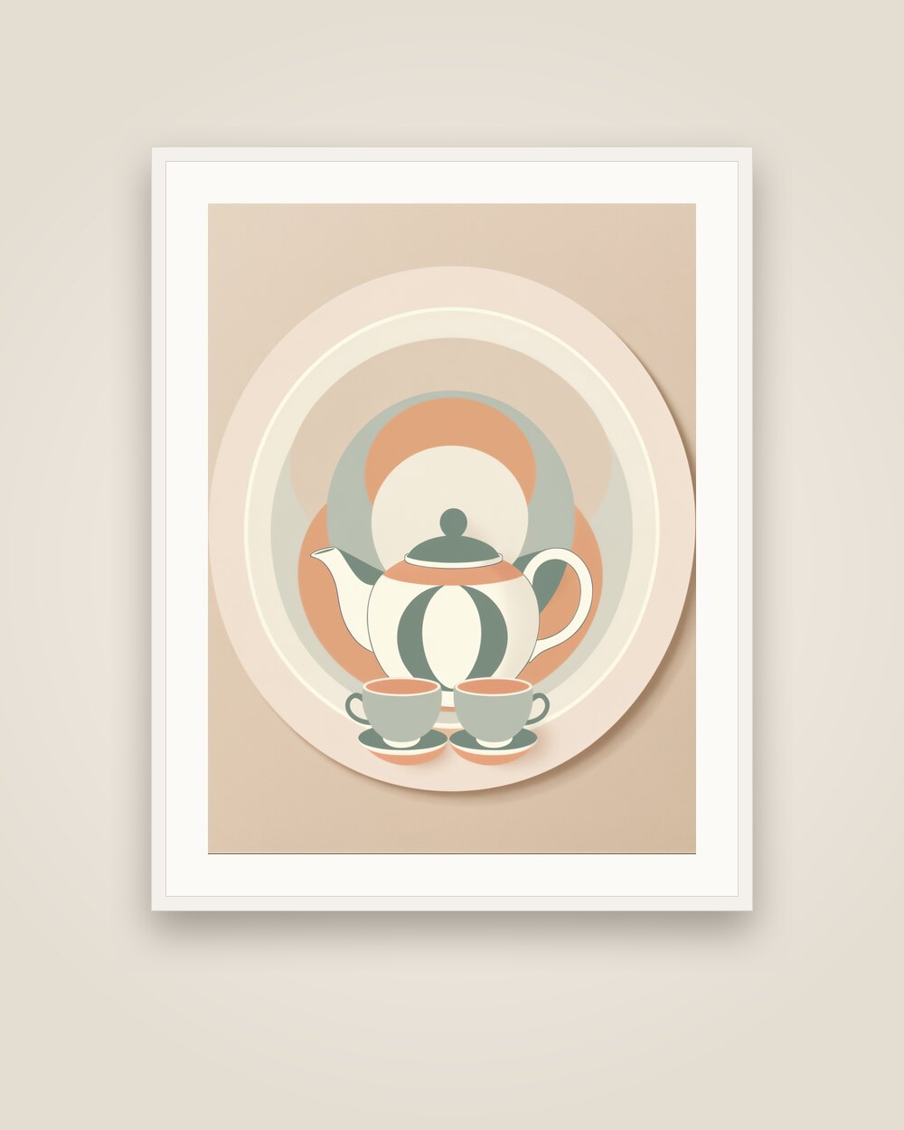 Teapot and Cups Art Print