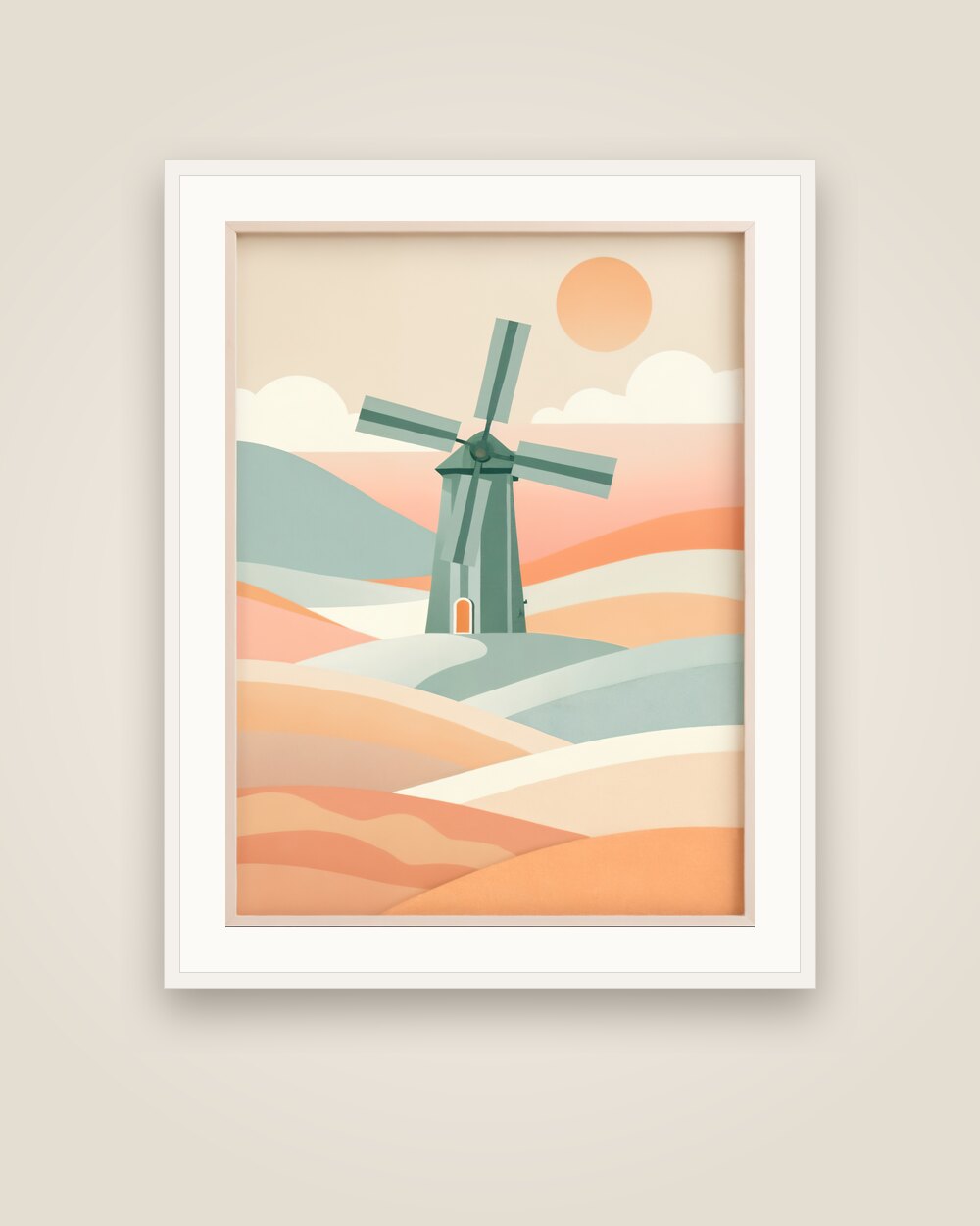 Windmill in the Fields Art Print